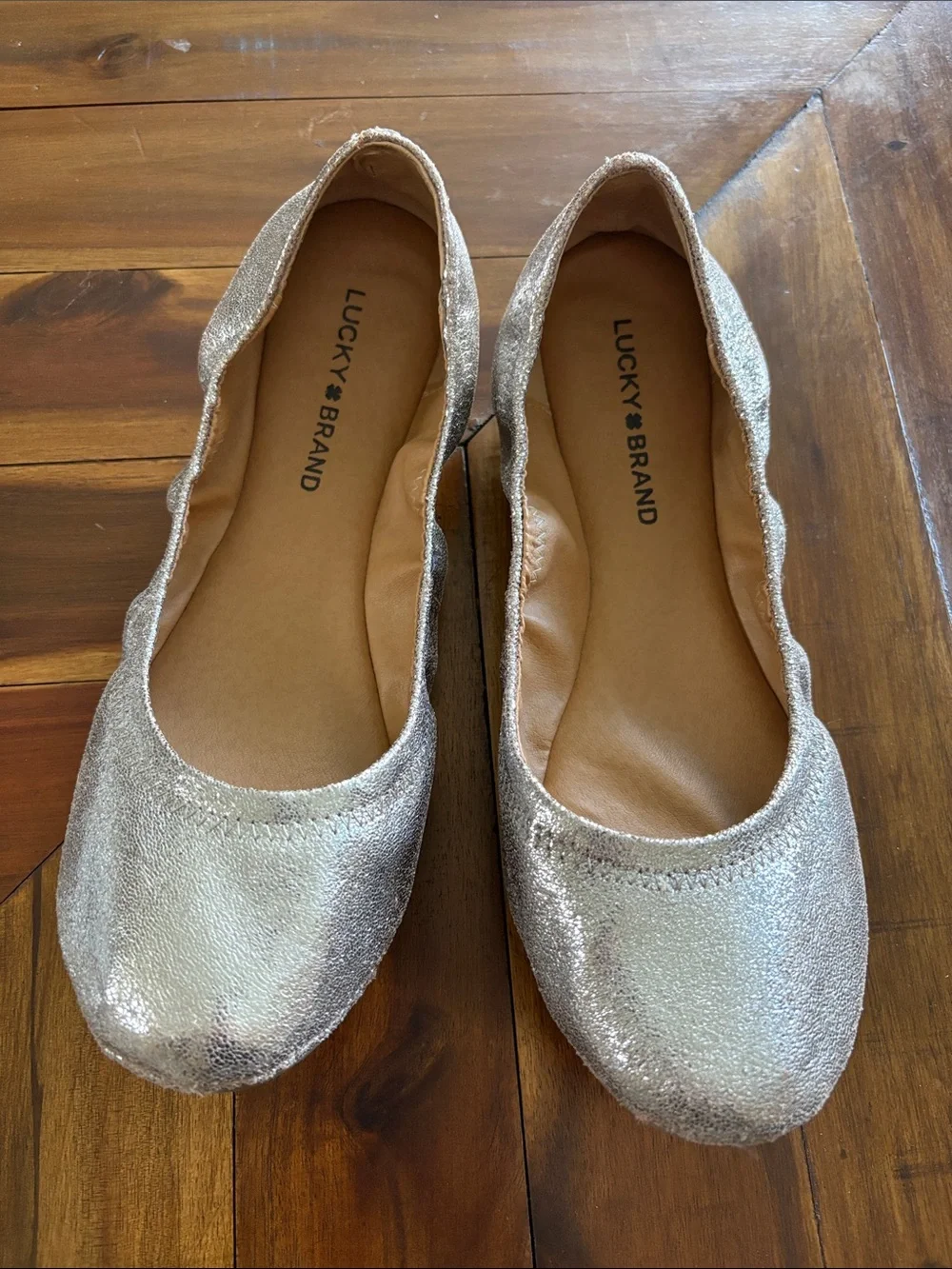 Lucky Brand Women's Metallic Silver Ballet Flats Size 9.5